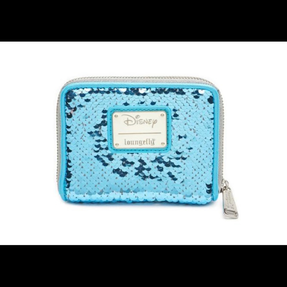 LOUNGEFLY DISNEY FROZEN ELSA SEQUIN ZIP WALLET - Picture 3 of 5